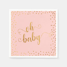 Oh Baby Imitate Gold Foil Confetti Blush3 Kinderdu Serviette