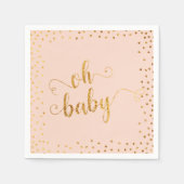Oh Baby Imitate Gold Foil Confetti Blush4 Kinderdu Serviette (Vorderseite)