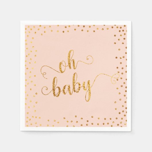 Oh Baby Imitate Gold Foil Confetti Blush4 Kinderdu Serviette (Vorderseite)