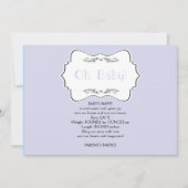 Oh Baby in Blue Baby Ankündigung (Vorderseite)