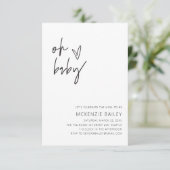 Oh Baby Invitation Baby Shower Party Einladung G40 (Stehend Vorderseite)