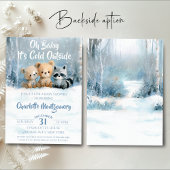 Oh Baby its cold outside Blue Baby Shower Einladung
