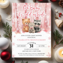 Oh Baby its cold outside Pink Baby Shower