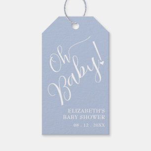 Oh Baby! Jungen-Baby-Party Blaue Geschenkanhänger