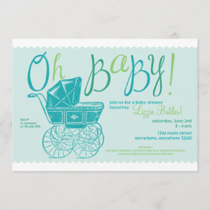 "Oh Baby!" Jungenduschen-Party Einladung