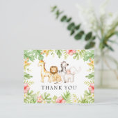 Oh Baby Jungle Baby Dusche Danke Postcard Postkarte (Stehend Vorderseite)
