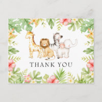 Oh Baby Jungle Baby Dusche Danke Postcard