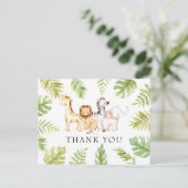 Oh Baby Jungle Baby Dusche Danke Postcard Postkarte (Stehend Vorderseite)