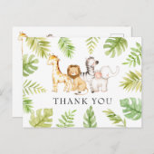 Oh Baby Jungle Baby Dusche Danke Postcard Postkarte (Vorne/Hinten)