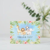 Oh Baby Jungle Baby Dusche Danke Postkarte (Stehend Vorderseite)