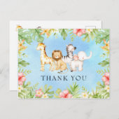 Oh Baby Jungle Baby Dusche Danke Postkarte (Vorne/Hinten)