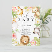 Oh Baby Jungle Baby Dusche Einladung (Stehend Vorderseite)