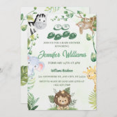 Oh Baby Jungle Baby Dusche Einladung (Vorne/Hinten)