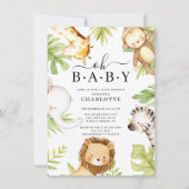 Oh Baby Jungle Baby Dusche Einladung (Vorderseite)