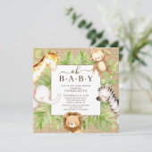 Oh Baby Jungle Baby Dusche Einladung (Stehend Vorderseite)