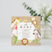 Oh Baby Jungle Baby Dusche Einladung (Stehend Vorderseite)
