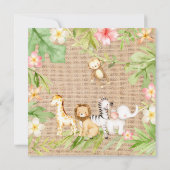 Oh Baby Jungle Baby Dusche Einladung (Rückseite)