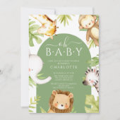 Oh Baby Jungle Baby Dusche Einladung (Vorderseite)