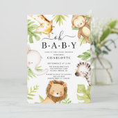 Oh Baby Jungle Baby Dusche Einladung (Stehend Vorderseite)