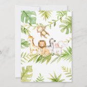 Oh Baby Jungle Baby Dusche Einladung (Rückseite)