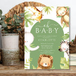 Oh Baby Jungle Baby Dusche Einladung<br><div class="desc">Ein ansprechendes Design mit den süßesten Giraffen,  Affen,  Zebra,  Elefanten & Löwen mit Dschungelbäumen und einem modernen Bogenrahmen. Besuchen Sie unseren Shop,  um unsere gesamte Oh Baby Safari Kollektion einzusehen</div>