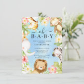 Oh Baby Jungle Baby Dusche Einladung (Stehend Vorderseite)