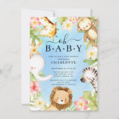 Oh Baby Jungle Baby Dusche Einladung (Vorderseite)