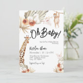Oh Baby Jungle Baby Dusche Einladung (Stehend Vorderseite)