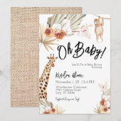 Oh Baby Jungle Baby Dusche Einladung (Vorne/Hinten)