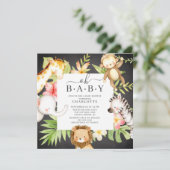 Oh Baby Jungle Baby Dusche Einladung (Stehend Vorderseite)
