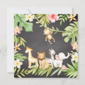 Oh Baby Jungle Baby Dusche Einladung (Rückseite)