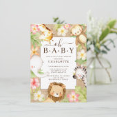 Oh Baby Jungle Baby Dusche Einladung (Stehend Vorderseite)