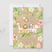 Oh Baby Jungle Baby Dusche Einladung (Rückseite)