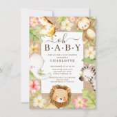 Oh Baby Jungle Baby Dusche Einladung (Vorderseite)