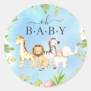 Oh Baby Jungle Baby Dusche Gefallen Runder Aufkleber