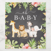 Oh Baby Jungle Baby Dusche Weinetikett (Einzelnes Label)