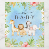 Oh Baby Jungle Baby Dusche Weinetikett (Einzelnes Label)