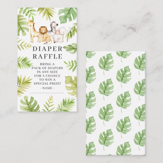 Oh Baby Jungle Baby Dusche Windelwanne Enclosur Begleitkarte (Vorne/Hinten)