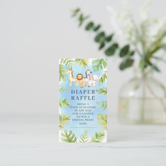 Oh Baby Jungle Baby Duschkabine Windelwanne Begleitkarte (Stehend Vorderseite)
