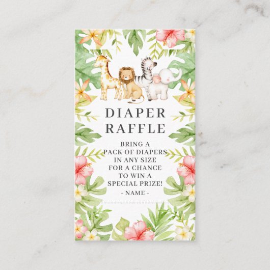 Oh Baby Jungle Baby Duschkabine Windelwanne Begleitkarte (Vorderseite)