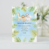 Oh Baby Jungle Baby Duschkabine Windelwanne Einladung (Stehend Vorderseite)