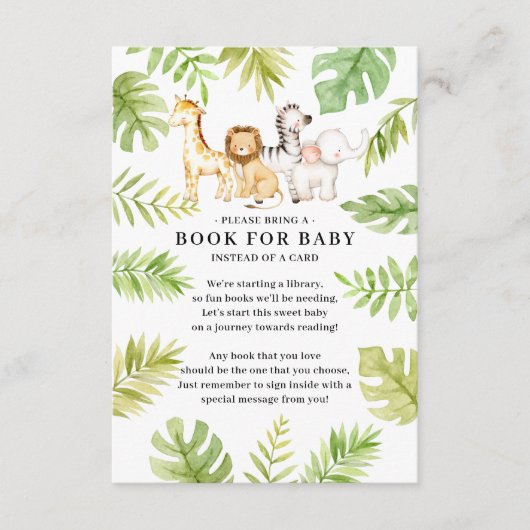 Oh Baby Jungle Baby Showbook für Baby Enclosur Begleitkarte (Vorderseite)