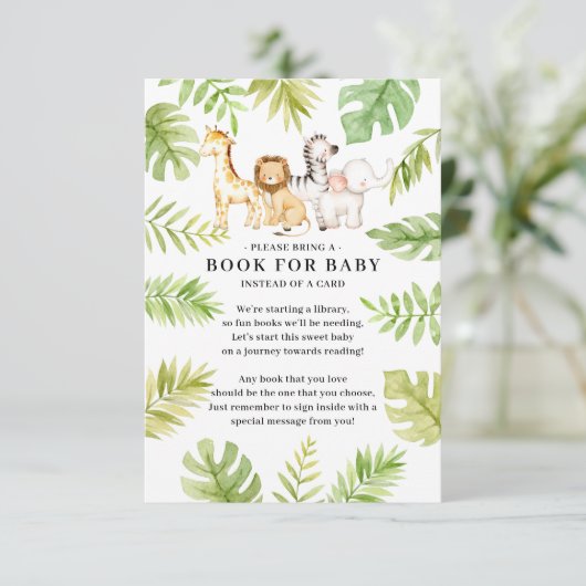 Oh Baby Jungle Baby Showbook für Baby Enclosur Begleitkarte (Stehend Vorderseite)