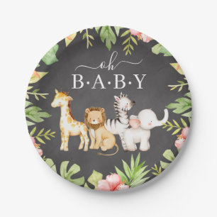 Oh Baby Jungle Baby Shower 7" Plättchen Pappteller