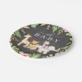 Oh Baby Jungle Baby Shower 7" Plättchen Pappteller (Schrägansicht)