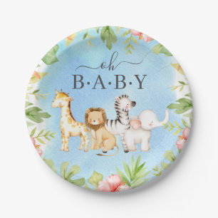Oh Baby Jungle Baby Shower 7" Plättchen Pappteller