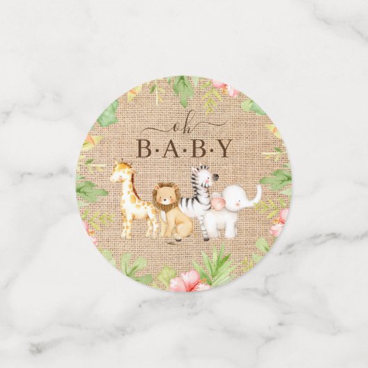 Oh Baby Jungle Baby Shower Confetti Konfetti (Klein Vorderseite)