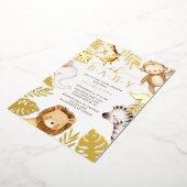 Oh Baby Jungle Baby Shower Foil Einladung (Gedreht)