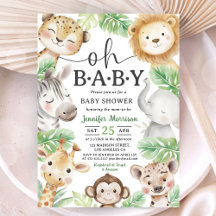 Oh Baby Jungle Baby Shower Safari-Tiere