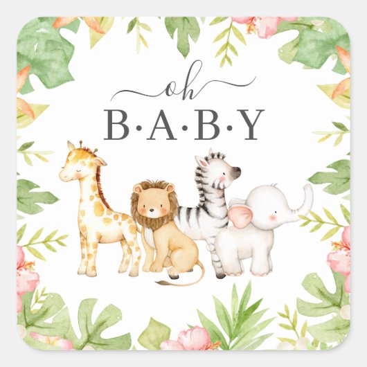 Oh Baby Jungle Baby ShowSquare Sticker (Vorderseite)